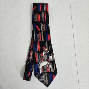 Dr. Seuss Mens The Cat in the Hat Silk Neck Tie Vintage 1996 Books Library Teach